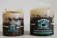 Two coffee bean candles