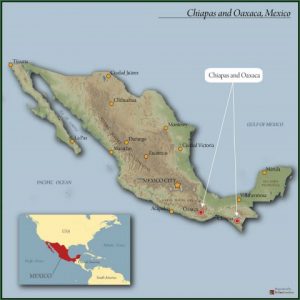 chiapas and oaxaca, mexico map