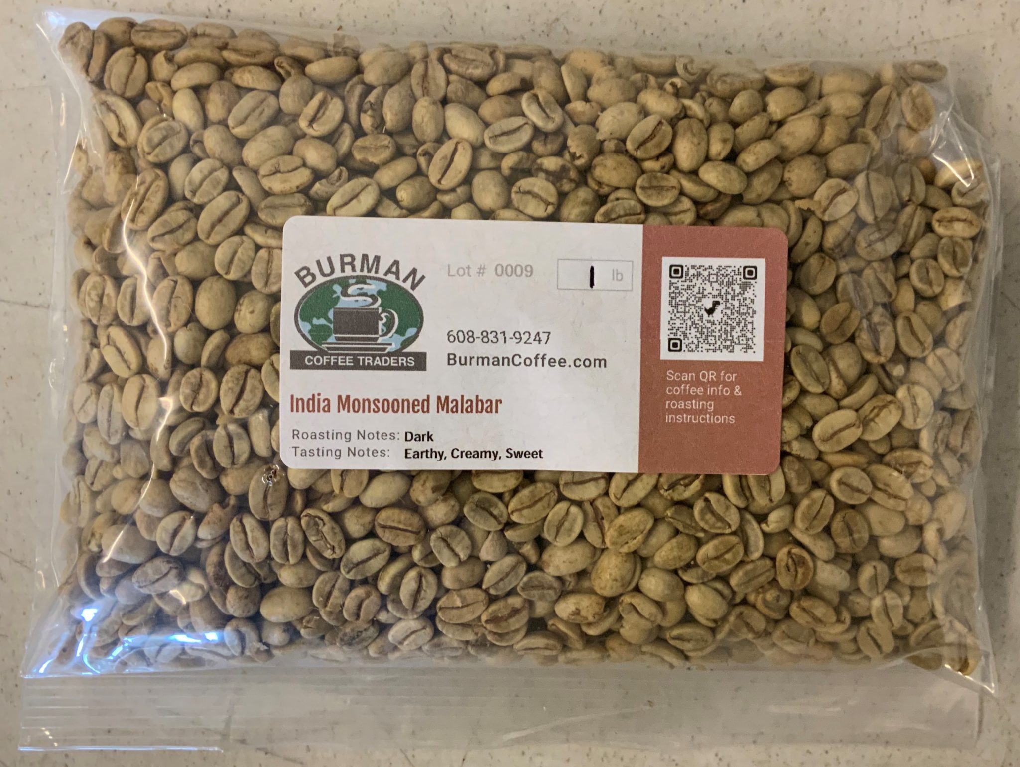 Indian Monsooned Malabar Green Coffee Beans Burman Coffee Traders