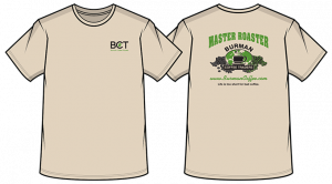 Burman Master Roaster shirt back & front - tan