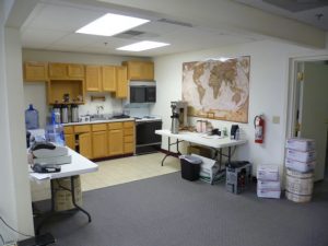 Kitchen area in Burman Coffee Traders office