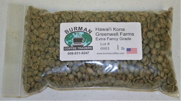 Hawaii Kona Greenwell Farms Extra Fancy Grade coffee beans