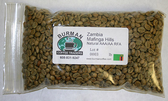Zambia Mafinga Hills Natural AA-AAA RFA coffee beans