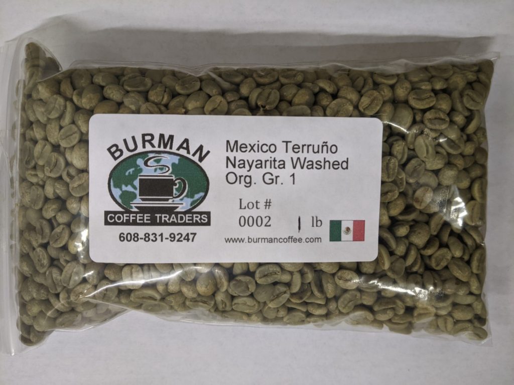Mexico Terruno Nayarit Org Washed Gr 1 coffee beans