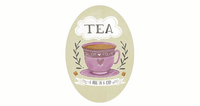 Tea a hug in a cup artwork