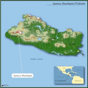 Map showing Apaneca, El Salvador
