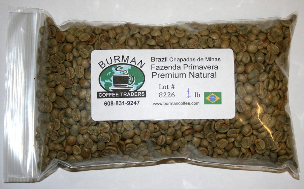Brazil Chapadas de Minas Fazenda Primavera Permium Natural coffee beans