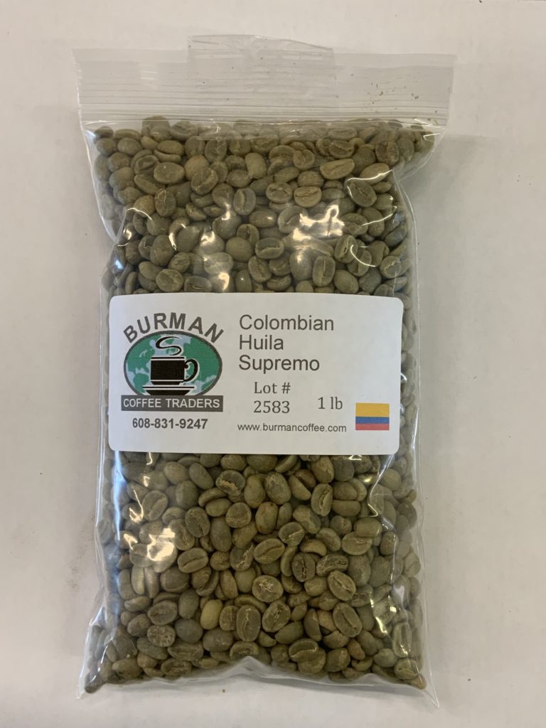 Colombian Huila Supremo Green Coffee Beans 1 Pound