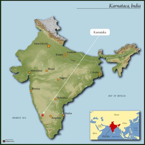 map of karnataka, india