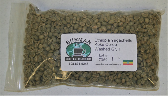Ethiopia Yirgacheffe Koke Co-op Washed Gr 1 coffee beans