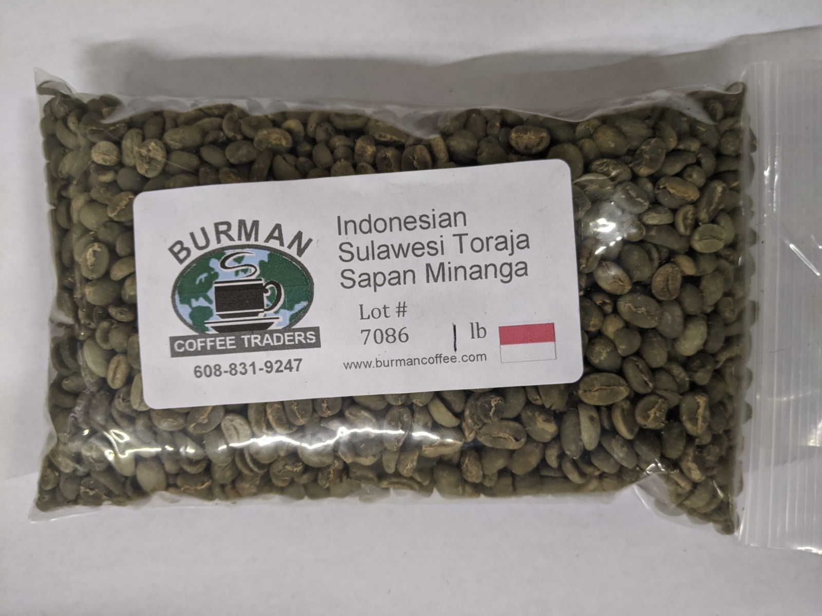 Indonesian Sulawesi Toraja Sapan Minanga coffee beans