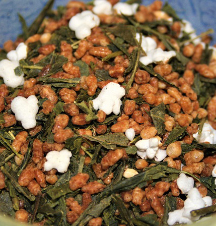 Loose leaf Japan genmaicha green tea with popped rice