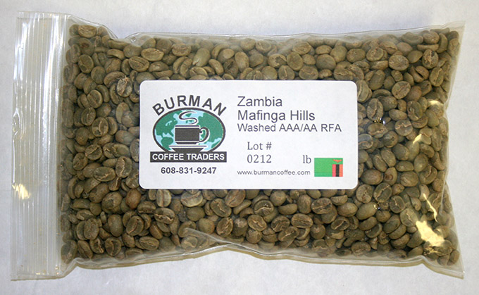 Zambia Mafinga Hills Washed AA-AAA RFA coffee beans
