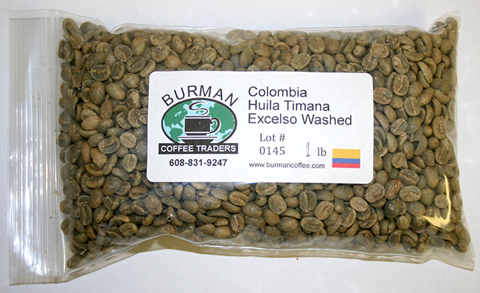 Colombia Huila Timana Excelso washed coffee beans