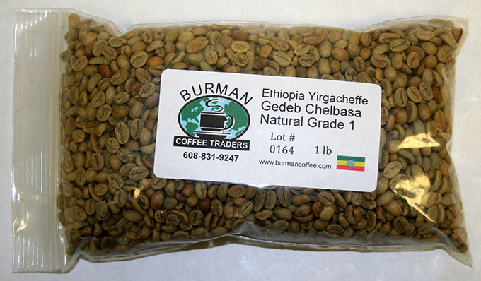 Ethiopian Yirgacheffe Gedeb Chelbasa Natural Grade 1 coffee beans