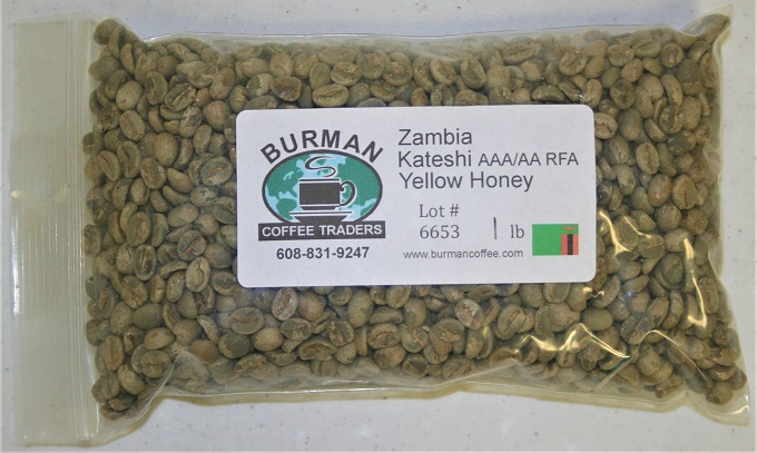 Zambia Kateshi AAA-AA RFA Yellow Honey coffee beans