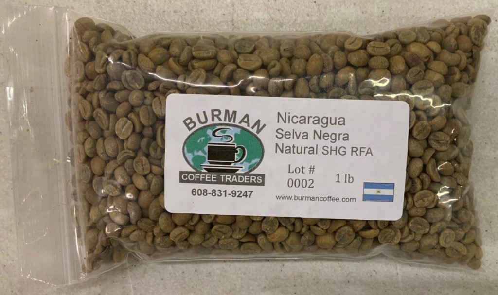 unroasted coffee beans nicaragua selva negra natural