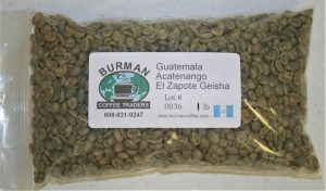 guatemala acatenango el zapote geisha coffee beans