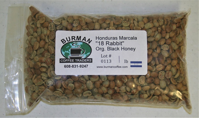 Honduras Marcala 18 Rabbit Org Black Honey coffee beans