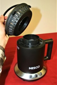 Nesco Roaster with chaff basket lifted