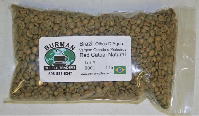 Brazil Olhos D'Agua Vargem Grande e Pinheiros Red Catuai Natural coffee beans
