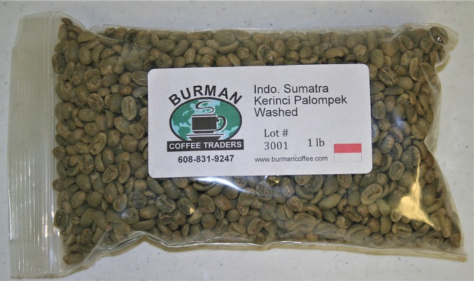Indonesia Sumatra Kerinci Palompek Washed coffee beans