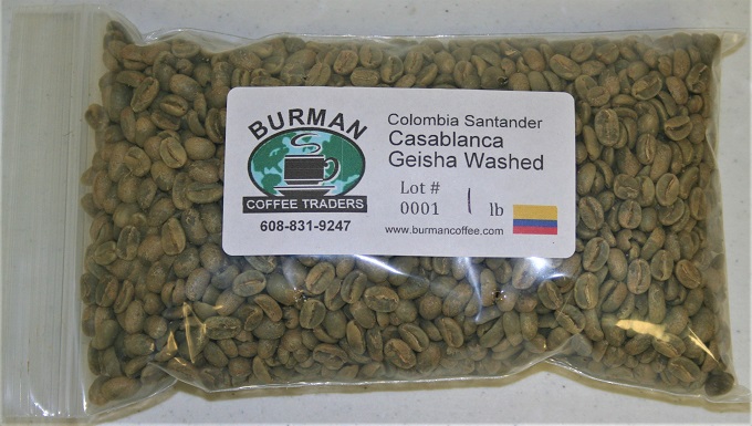 Colombia Santander Casablanca Geisha Washed coffee beans