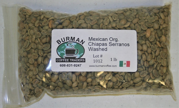 Mexican Org Chiapas Serranos Washed coffee beans