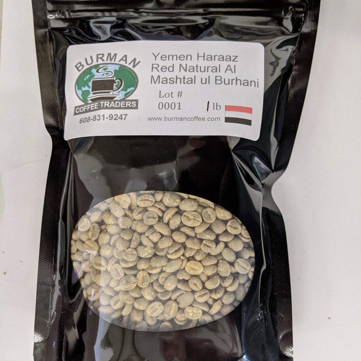 Bag of Yemen Haraaz Red Natural al mashtal ul burhani coffee beans