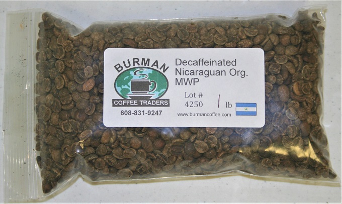 DECAF Nicaraguan Org MWP coffee beans