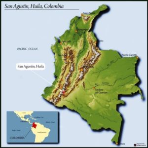 Map showing San Agustin, Huila, Colombia