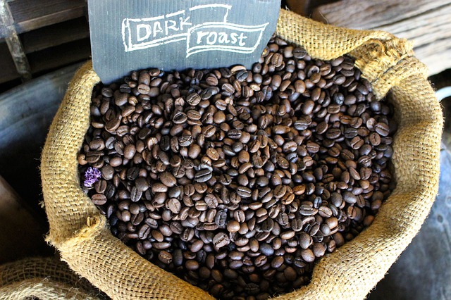 Dark roasted low acid coffee beans.
