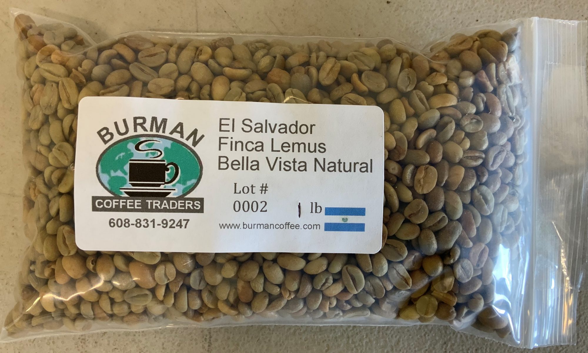 el salvador finca lemus bella vista natural coffee bean