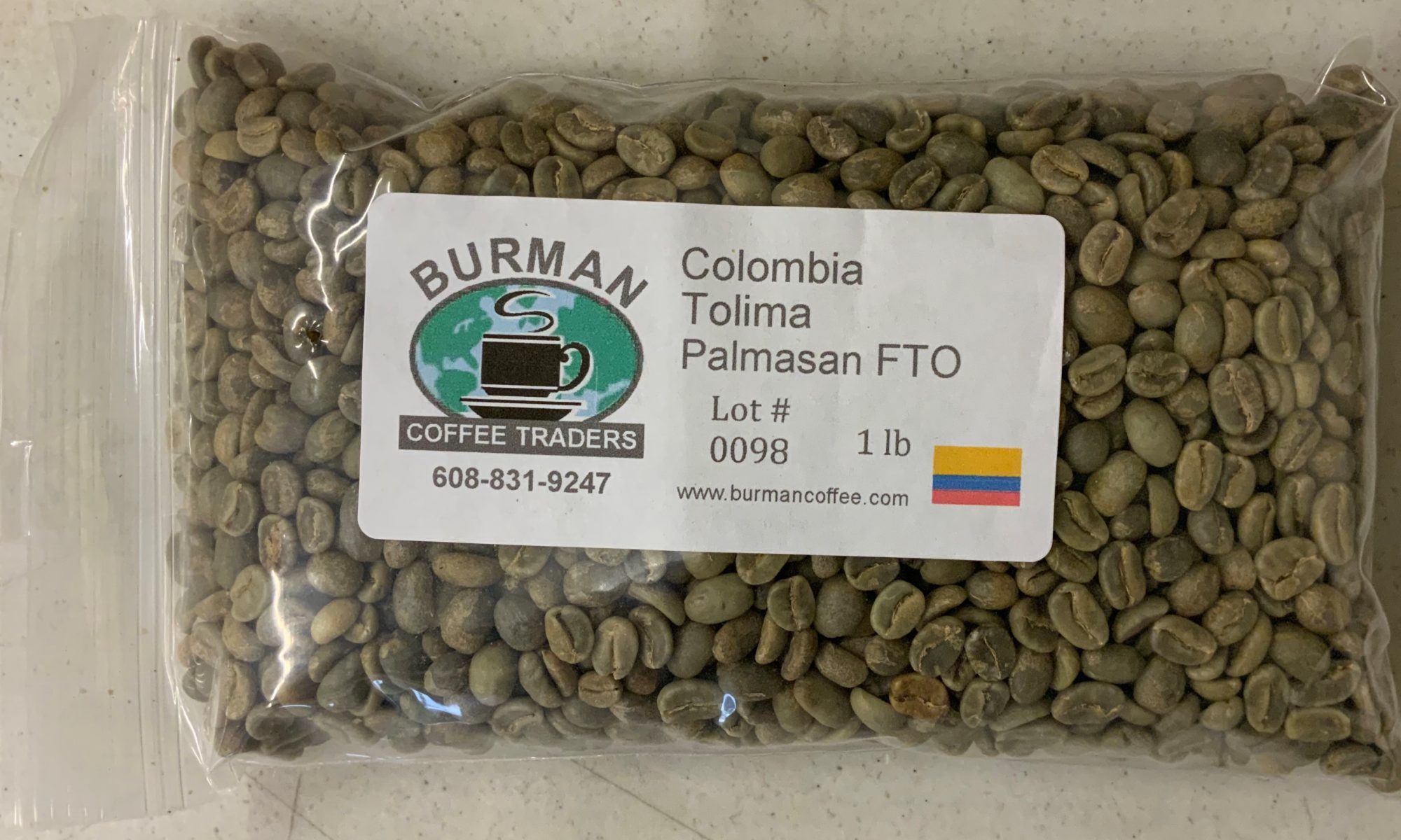 green coffee beans colombia tolima palmasan