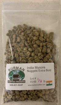 green coffee beans india mysore nuggets half pound
