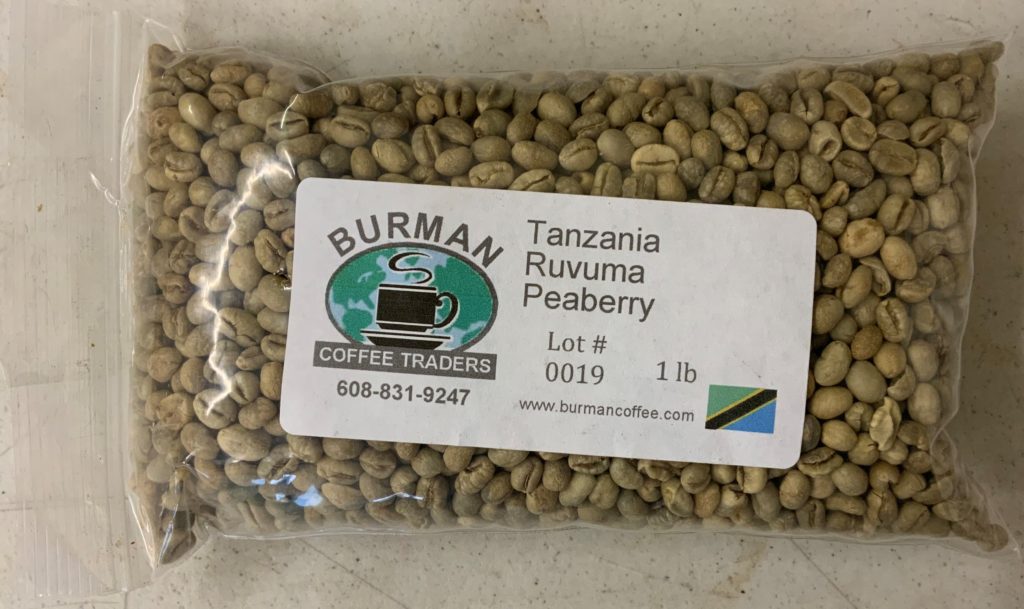 green coffee beans tanzania ruvuma pb