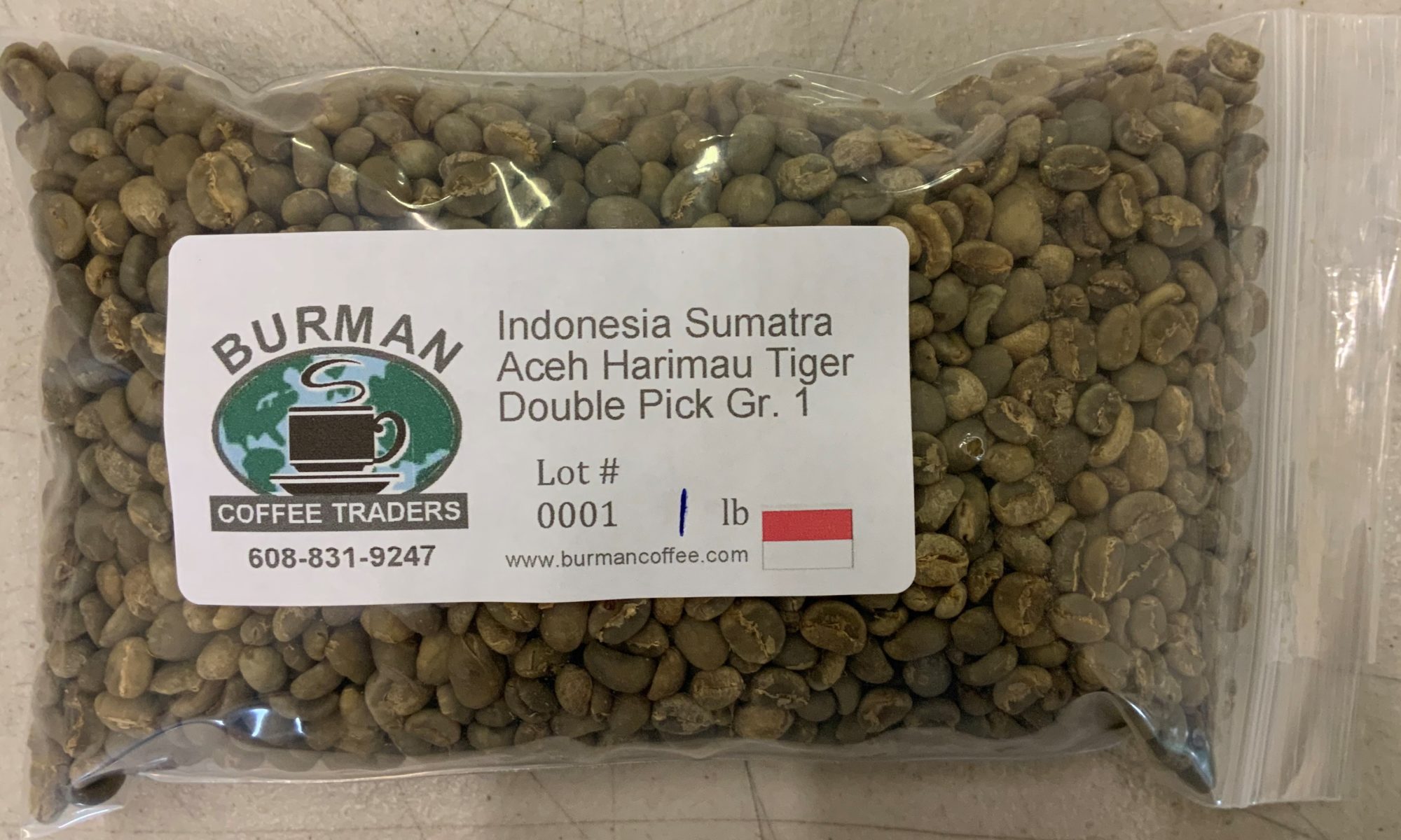 green coffee beans sumatra aceh harimau tiger