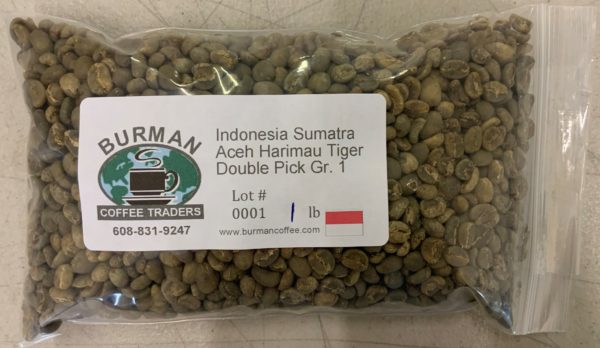 green coffee beans sumatra aceh harimau tiger