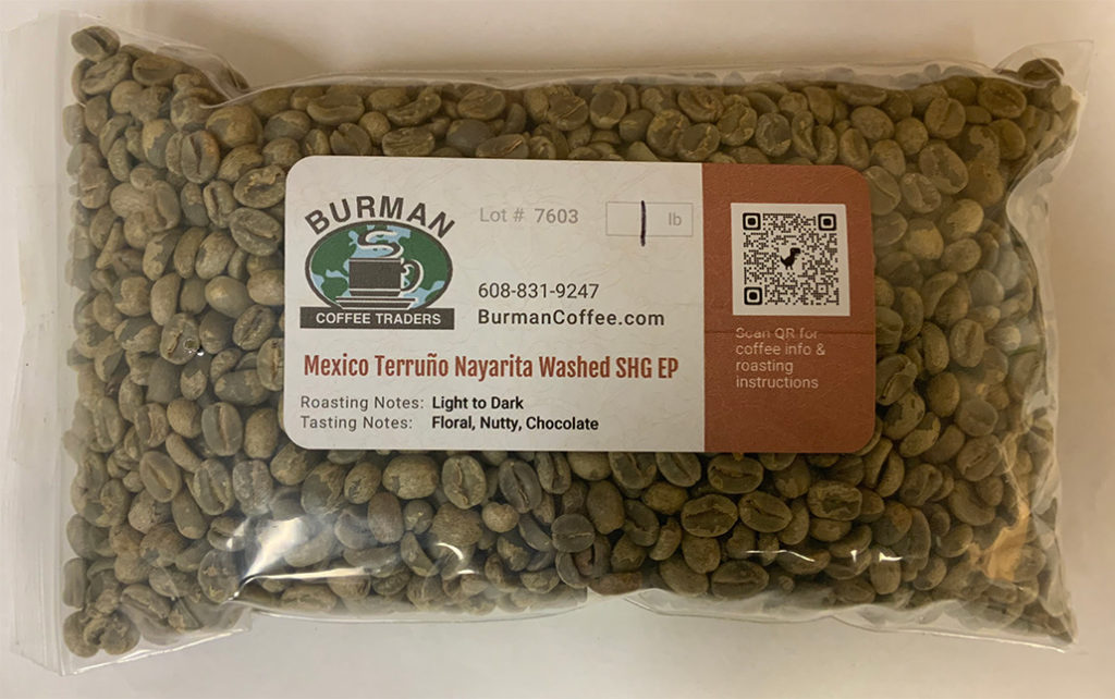 Mexican Terruño Nayarita Washed Processed Green Coffee Beans Product Photo